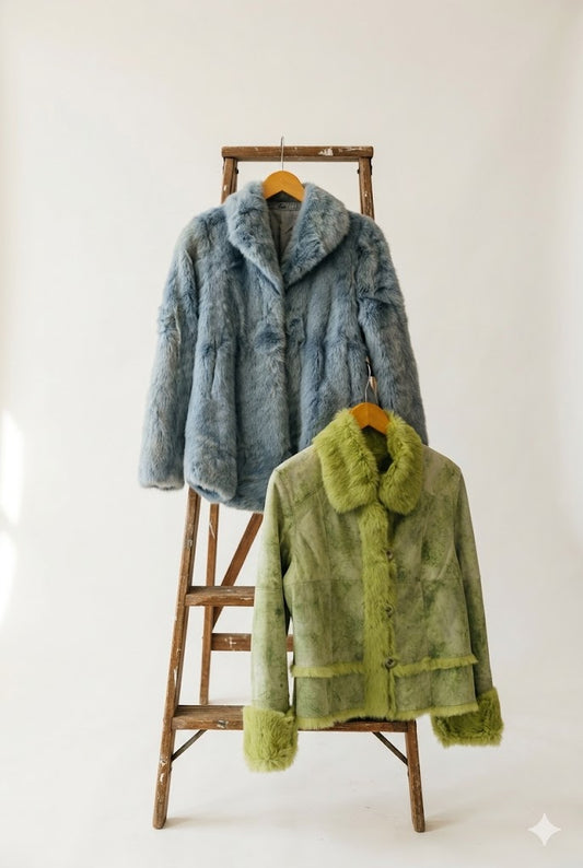 Women's Vintage Colored Fur Jacket x4点