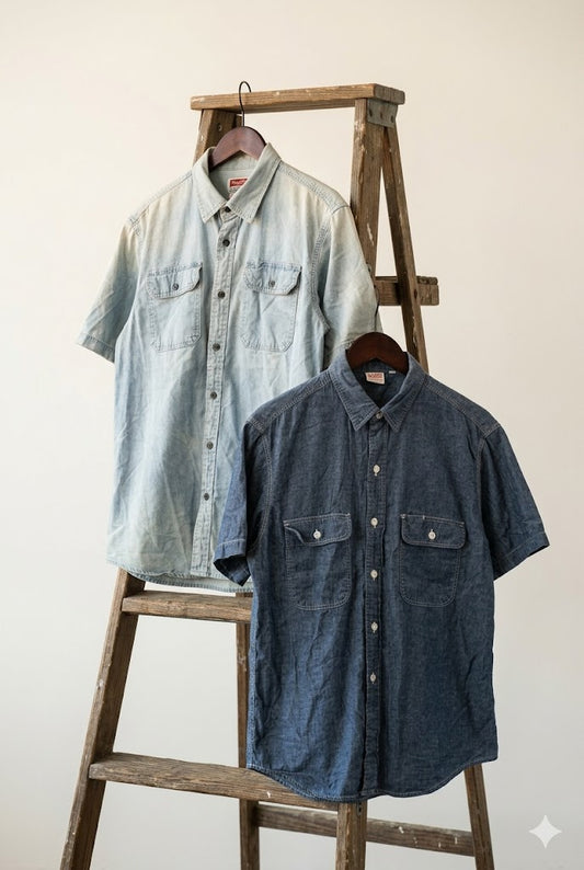 90's Levi's & Wrangler Short Sleeve Denim Shirt x2点