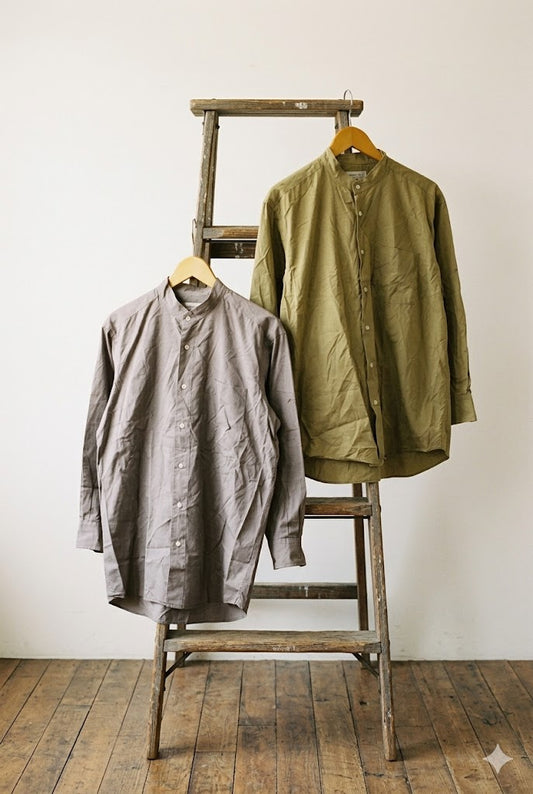 Men's Old Pierre Cardin Band Collar Shirt x2点