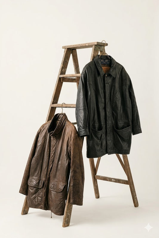 Made In Italy & Spain Men's Vintage Leather Jacket x3点