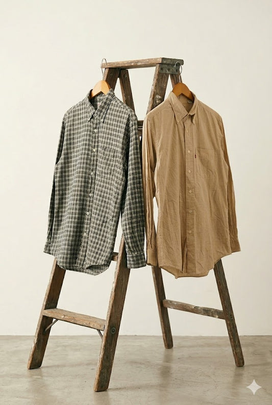 90-00's Levi's Check Long Sleeve Shirt x2点