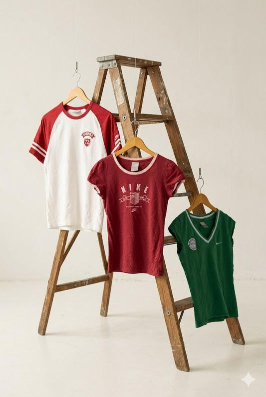 NIKE Y2K Style Ringer & Raglan T-Shirt x3点