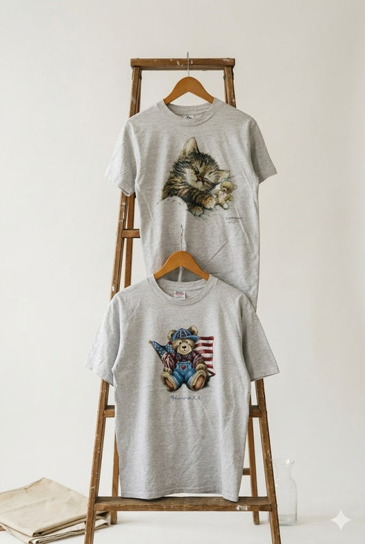 90's Made In USA Animal Illustration T-Shirt x2点