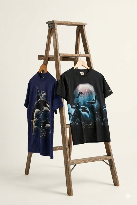 90's Made In USA Dolphin Print T-Shirt x2点