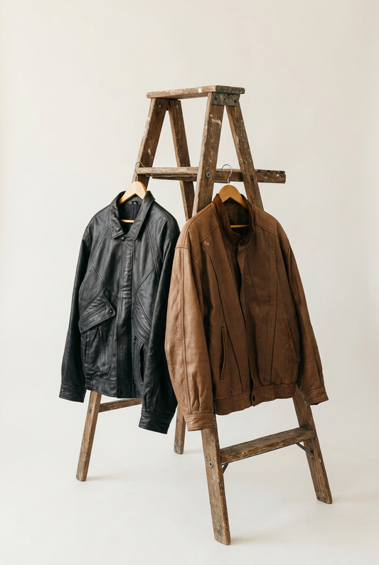 Men's Vintage Leather Short Jacket x3点