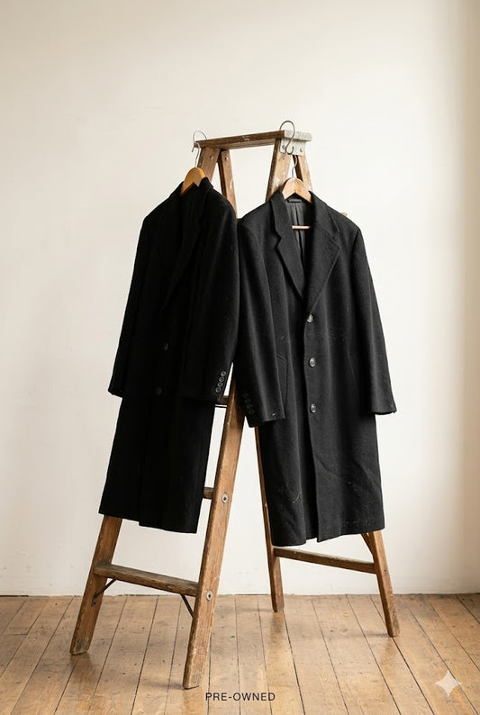 Men's Vintage 100% Cashmere Chesterfield Coat x2点