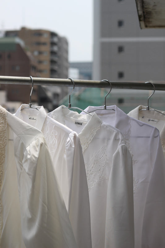 Vintage White Lace Embroidery Long Sleeve Blouse x10点