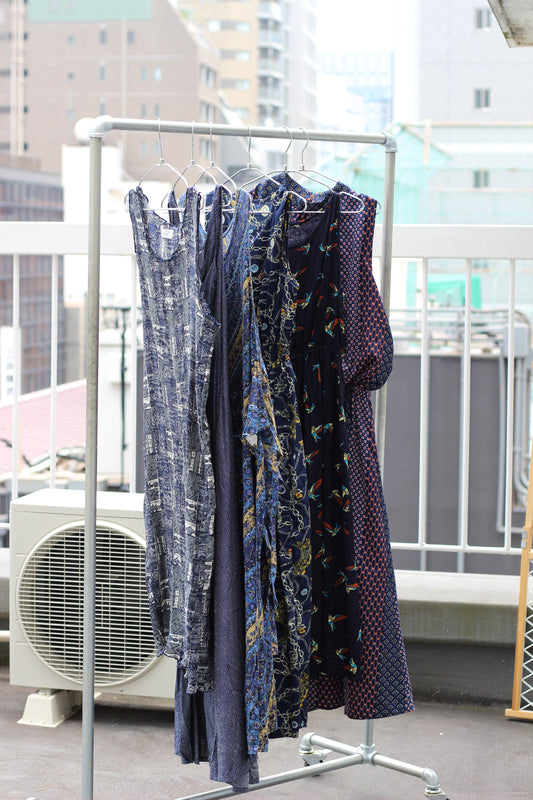 Vintage Navy Design No Sleeve One-Piece x6点