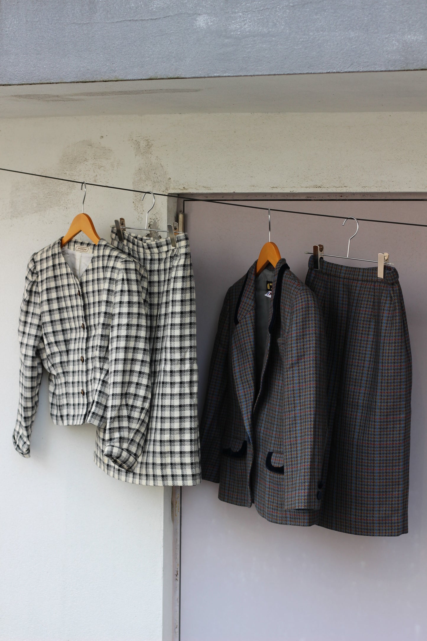 Vintage ladies check design set up x7点