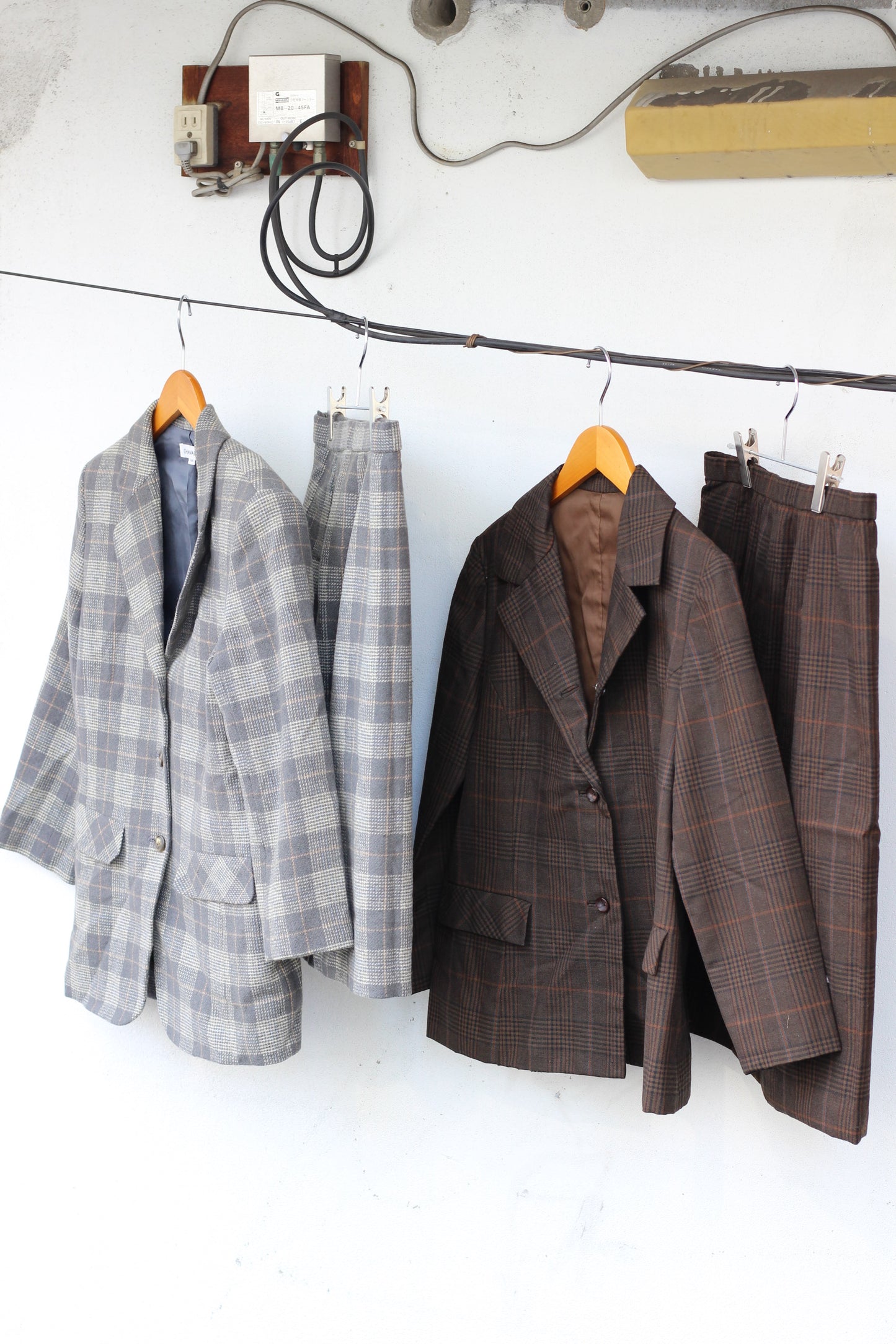 Vintage ladies check design set up x7点