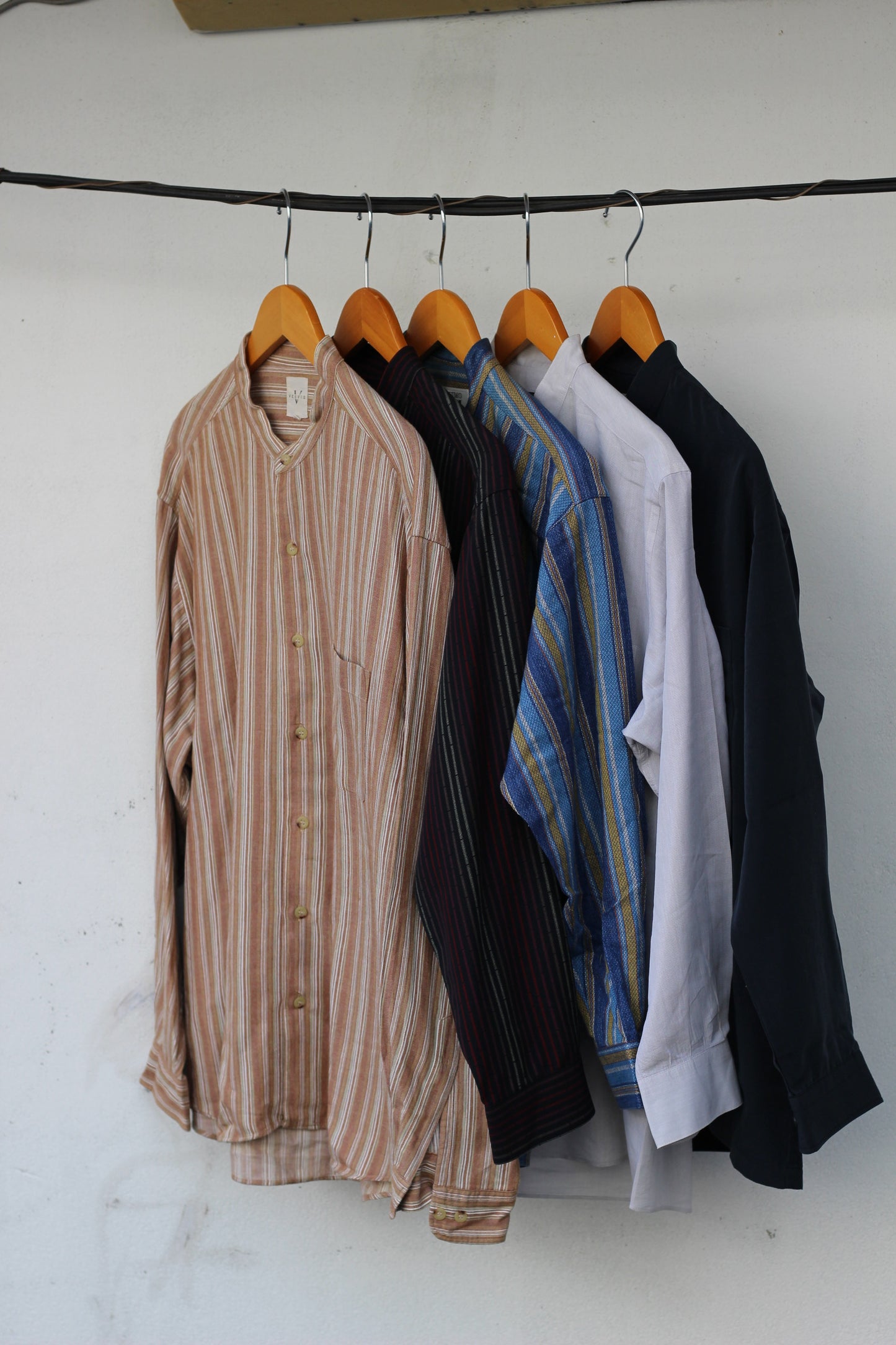 Men's open stand collar shirt x5点