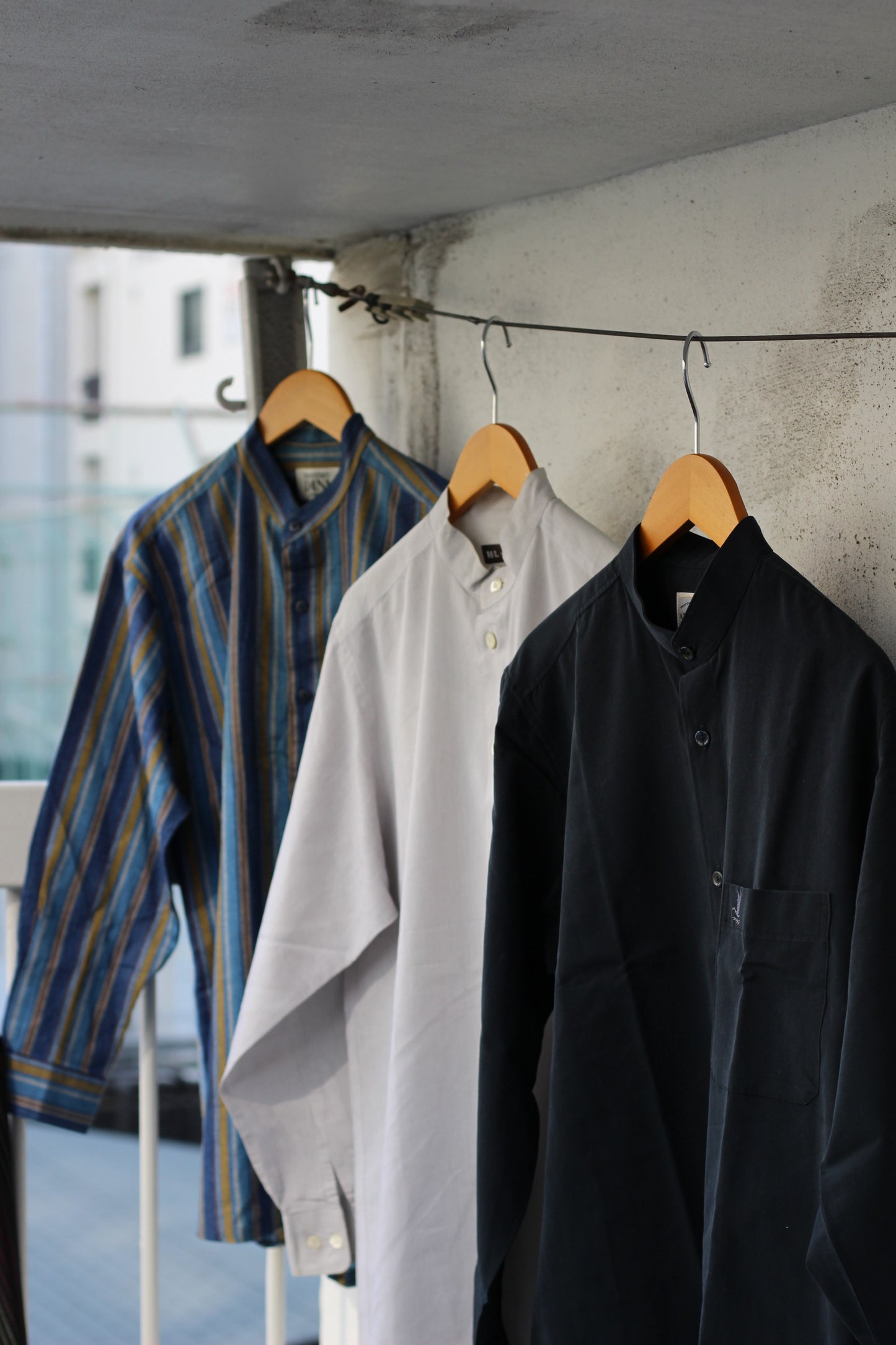 Men's open stand collar shirt x5点