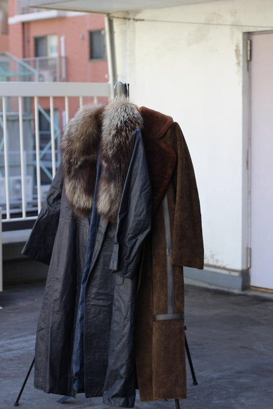 Women's Vintage Fur Leather Coat x2点