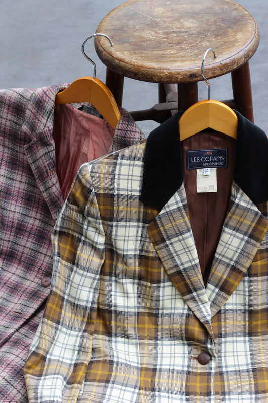 Women's Vintage Made In Italy & Poland Check Jacket x2点