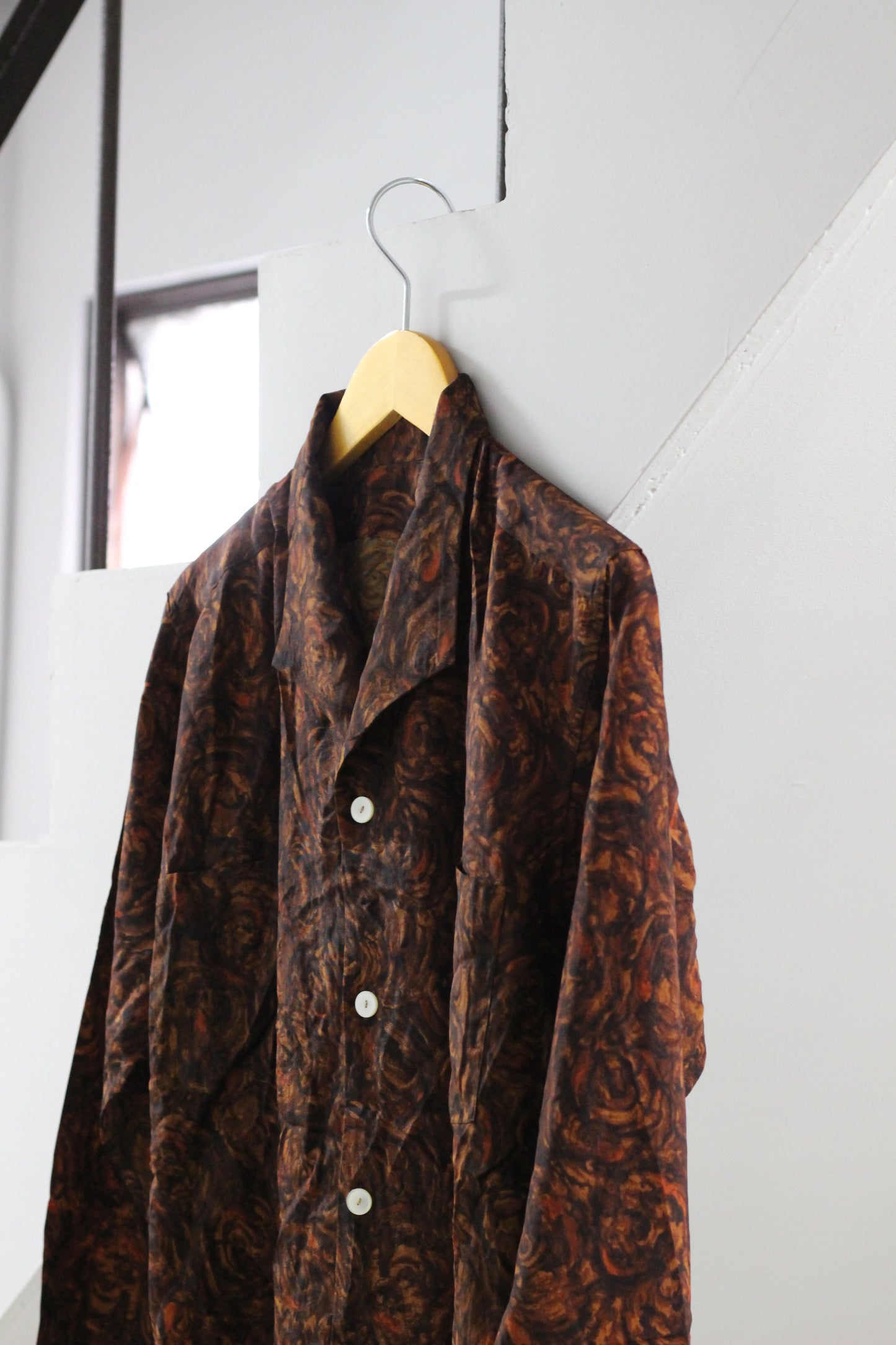 Vintage Brown Design Long Sleeve Blouse x4点