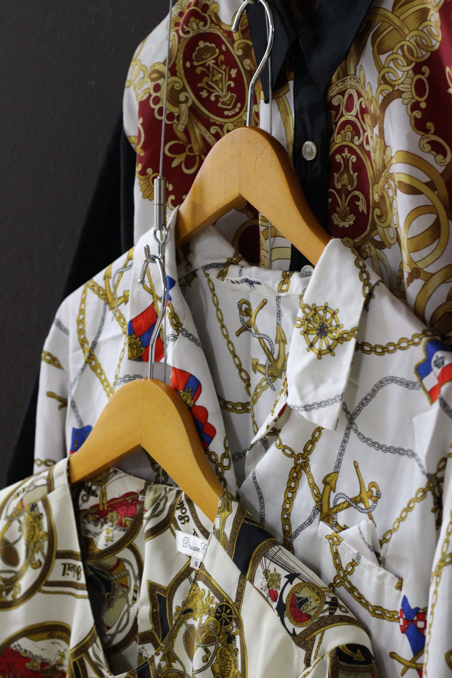 Vintage Chain Design Long Sleeve Blouse x3点