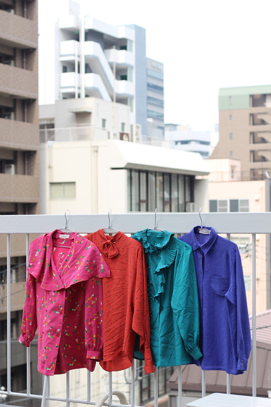 Vintage Vivid Color Long Sleeve Shirt x10点