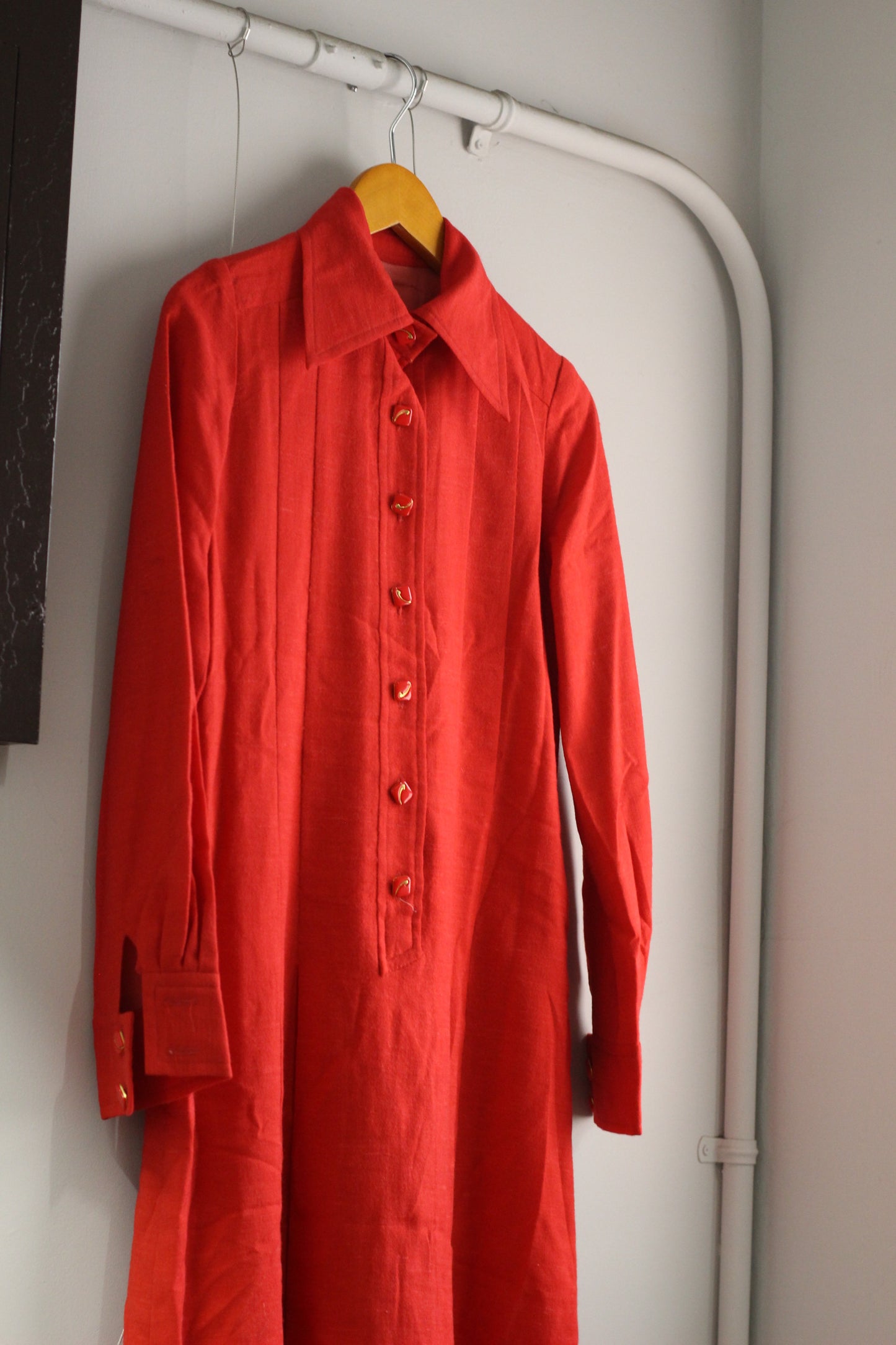Vintage Retro Color Long Sleeve One-Piece x3点