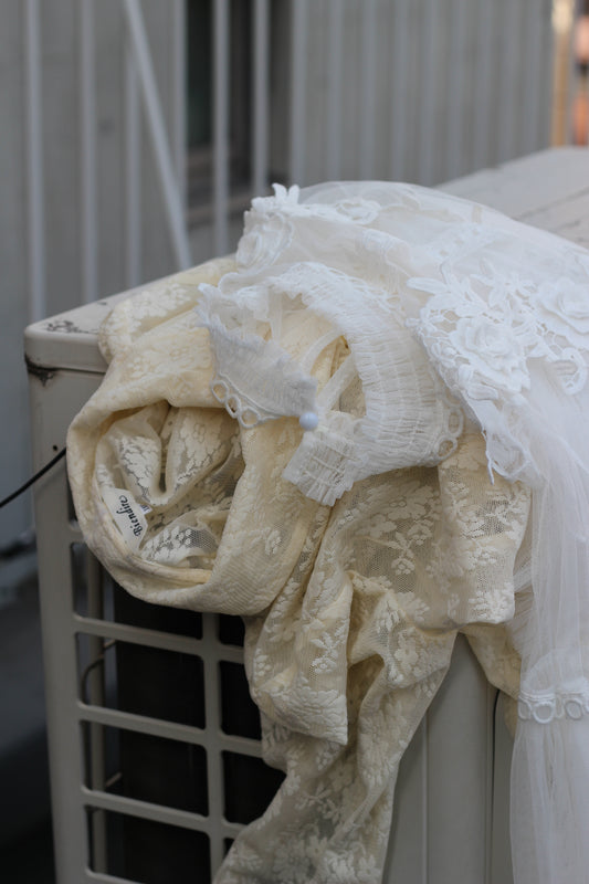 Women's Vintage See-Through White Lace Shirt x2点