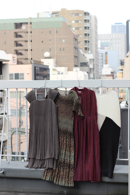 Vintage Design Pleats One-Piece x10点