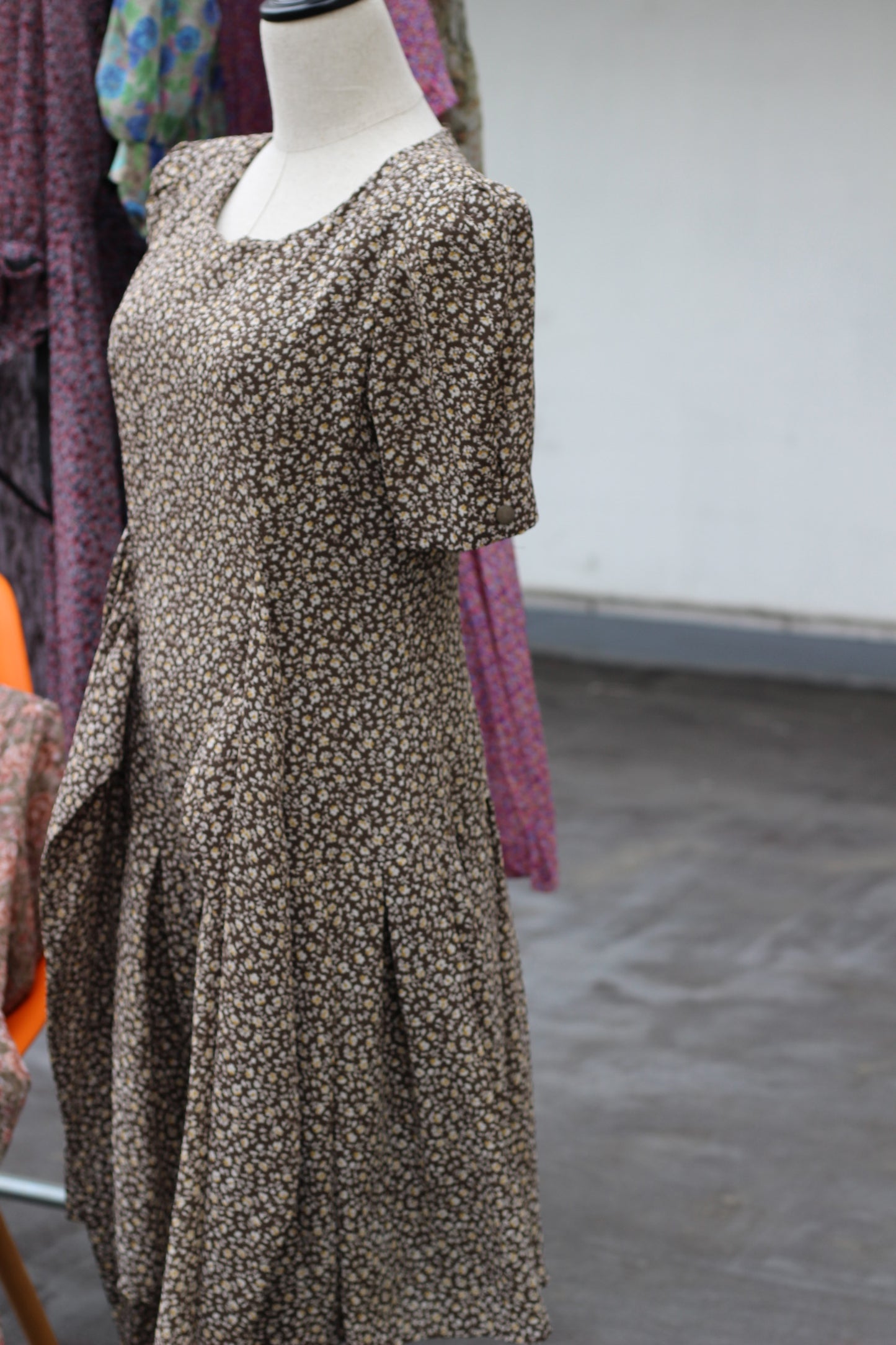 Vintage Design Floral Short Sleeve One-Piece x10点