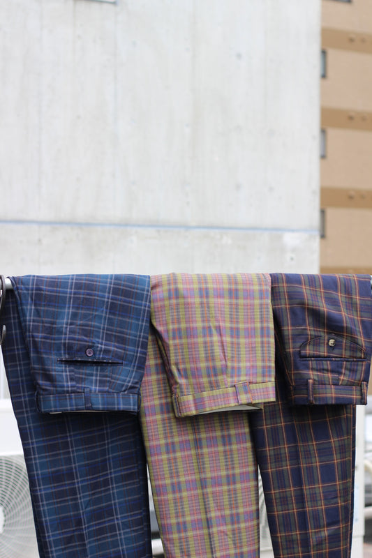 Men's High-Grade Check Slacks x4点