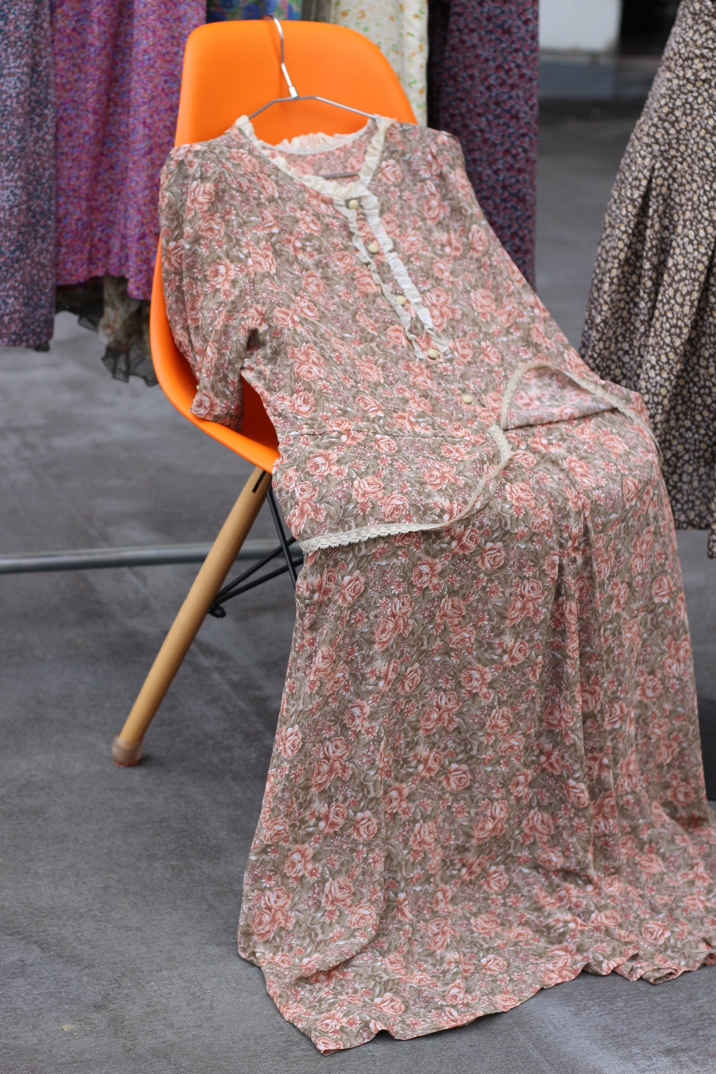 Vintage Design Floral Short Sleeve One-Piece x10点