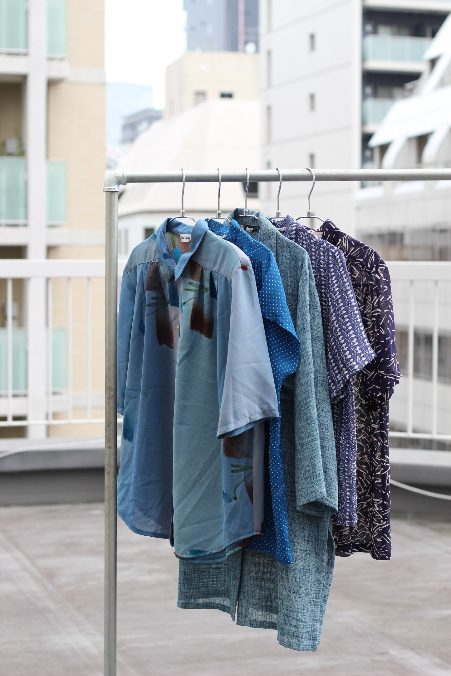Vintage Blue Designer Short Sleeve Blouse x9点