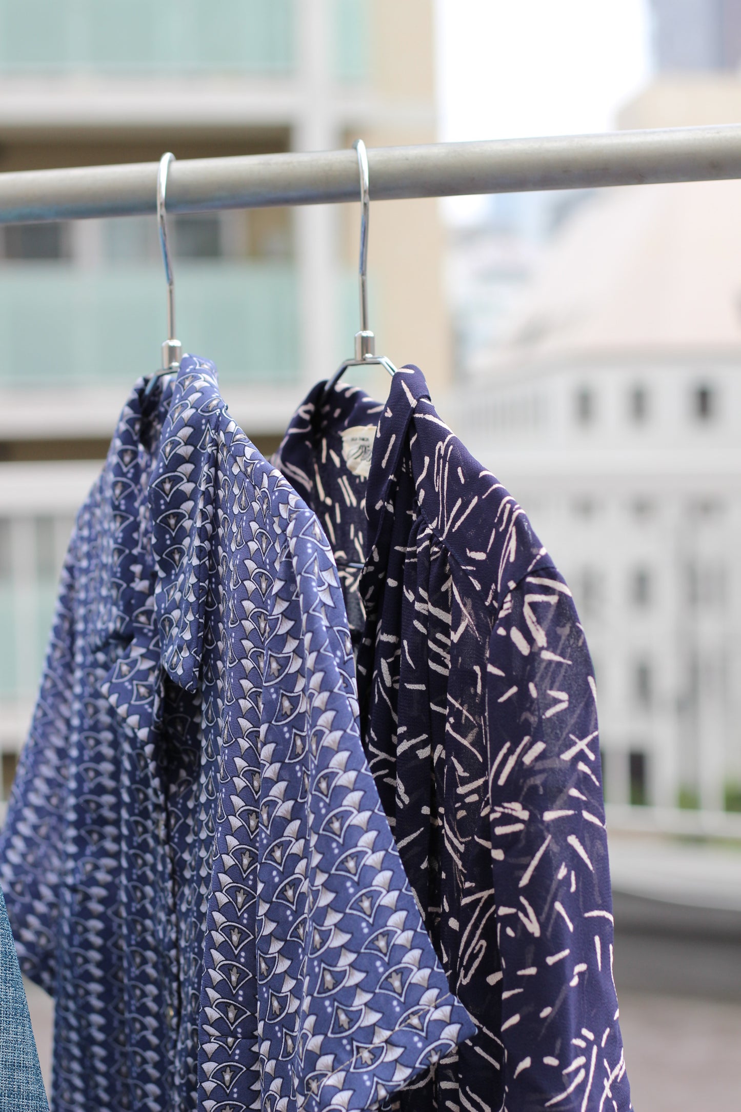 Vintage Blue Designer Short Sleeve Blouse x9点