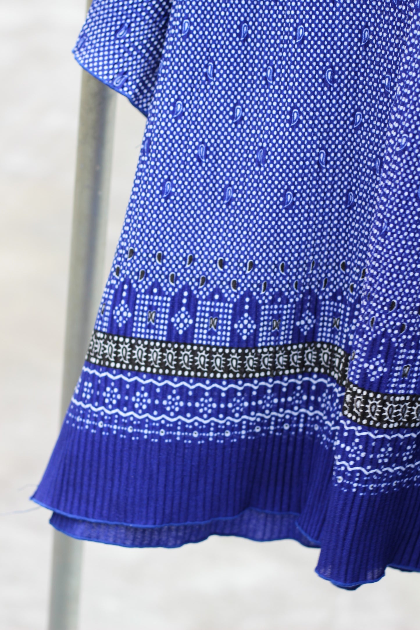 Vintage Blue Designer Short Sleeve Blouse x9点