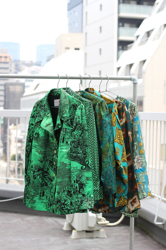 Vintage Green Design Long Sleeve Blouse x7点