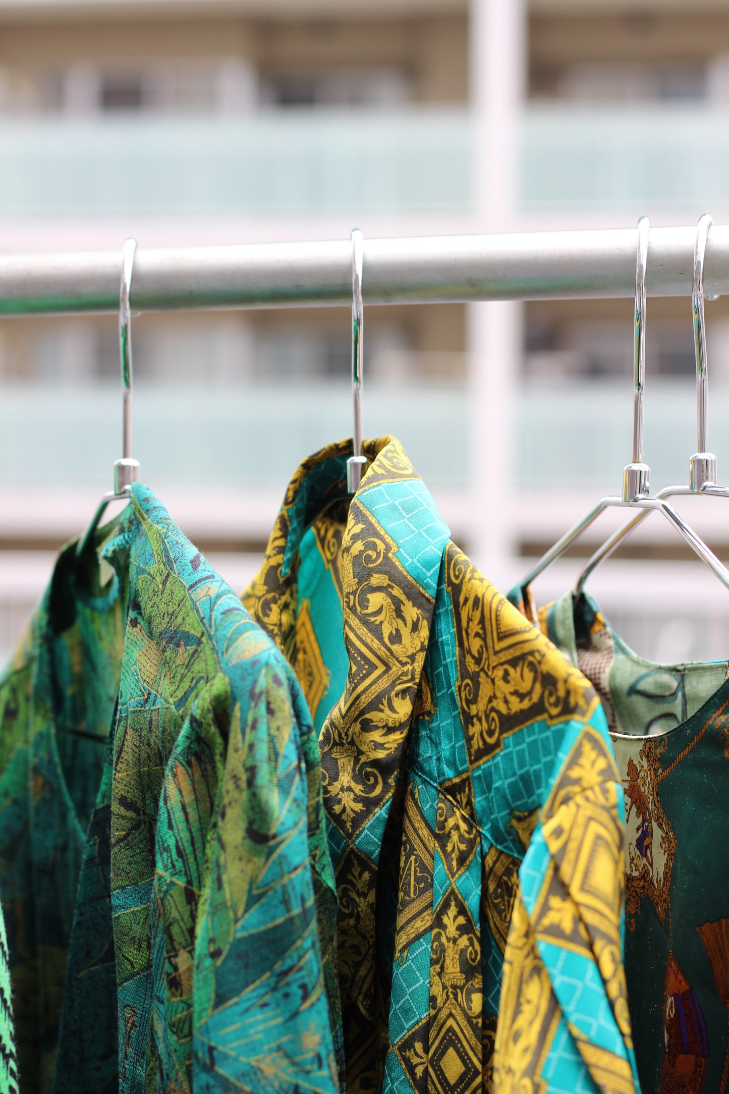 Vintage Green Design Long Sleeve Blouse x7点