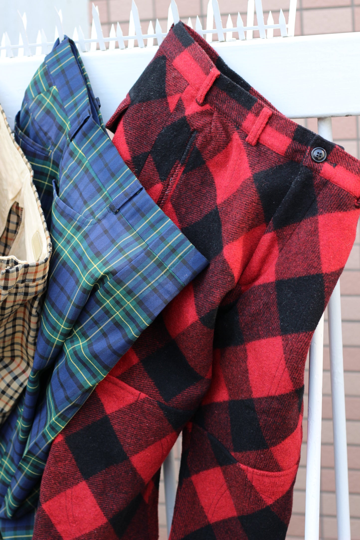 Men's High grade check slacks x3点