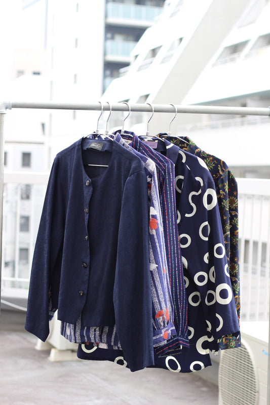 Vintage Navy Design Long Sleeve Blouse x10点