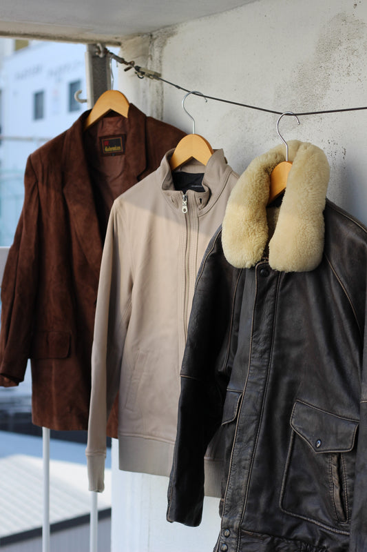 Men's leather jacket x3点