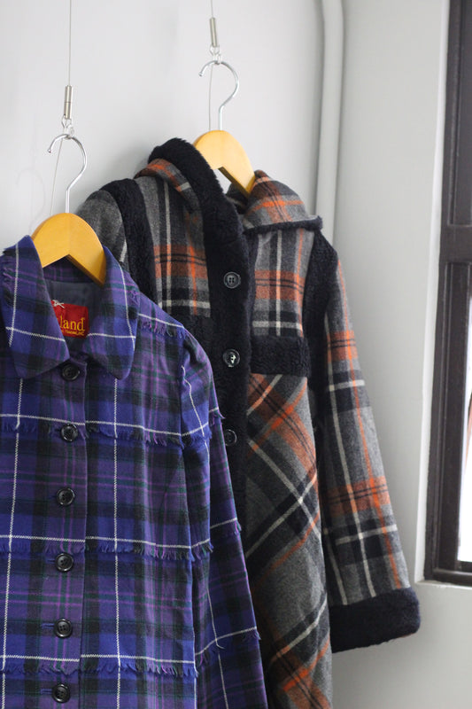 Vintage ladies Check Design Outerwear x2点