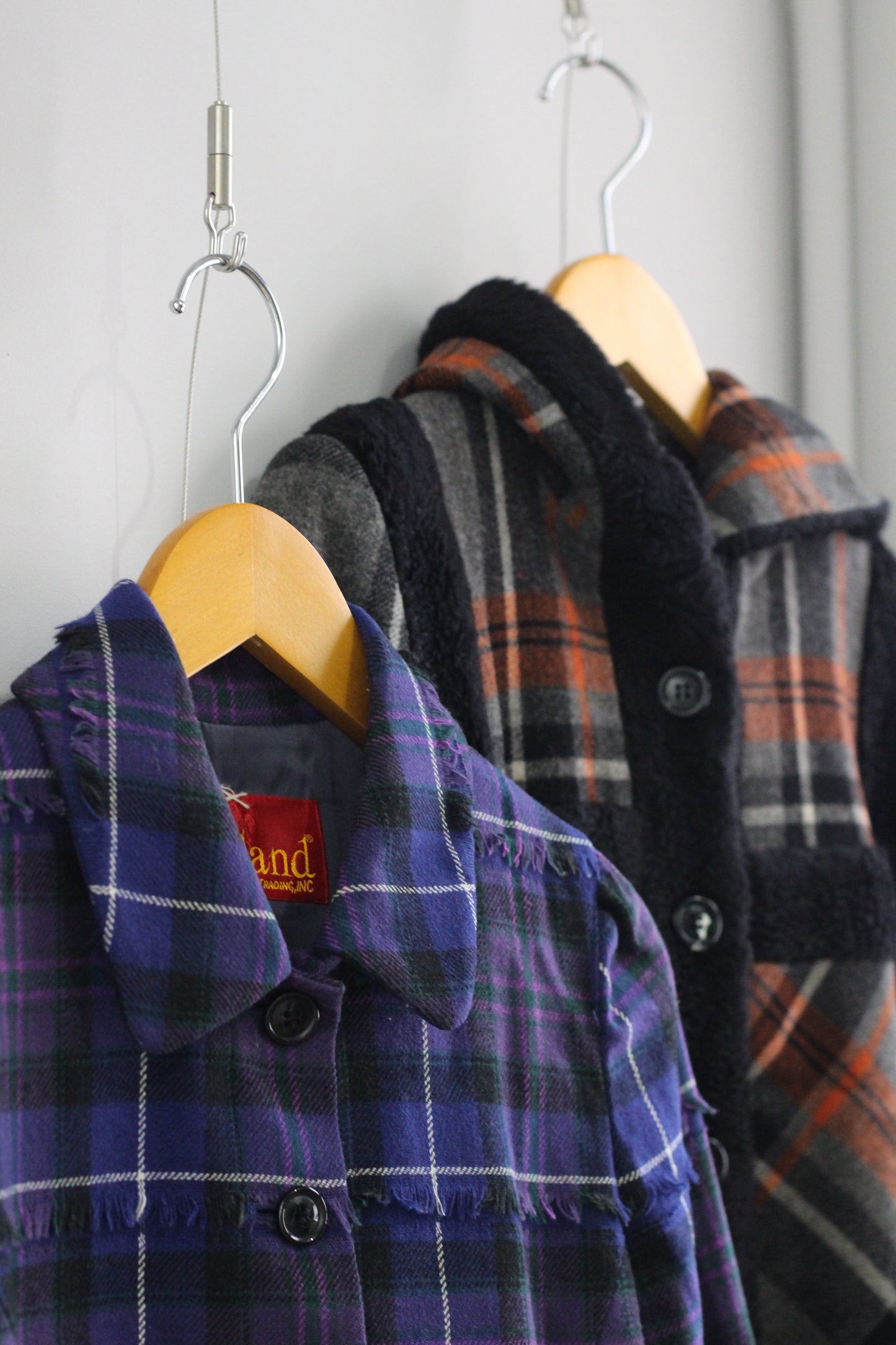 Vintage ladies Check Design Outerwear x2点