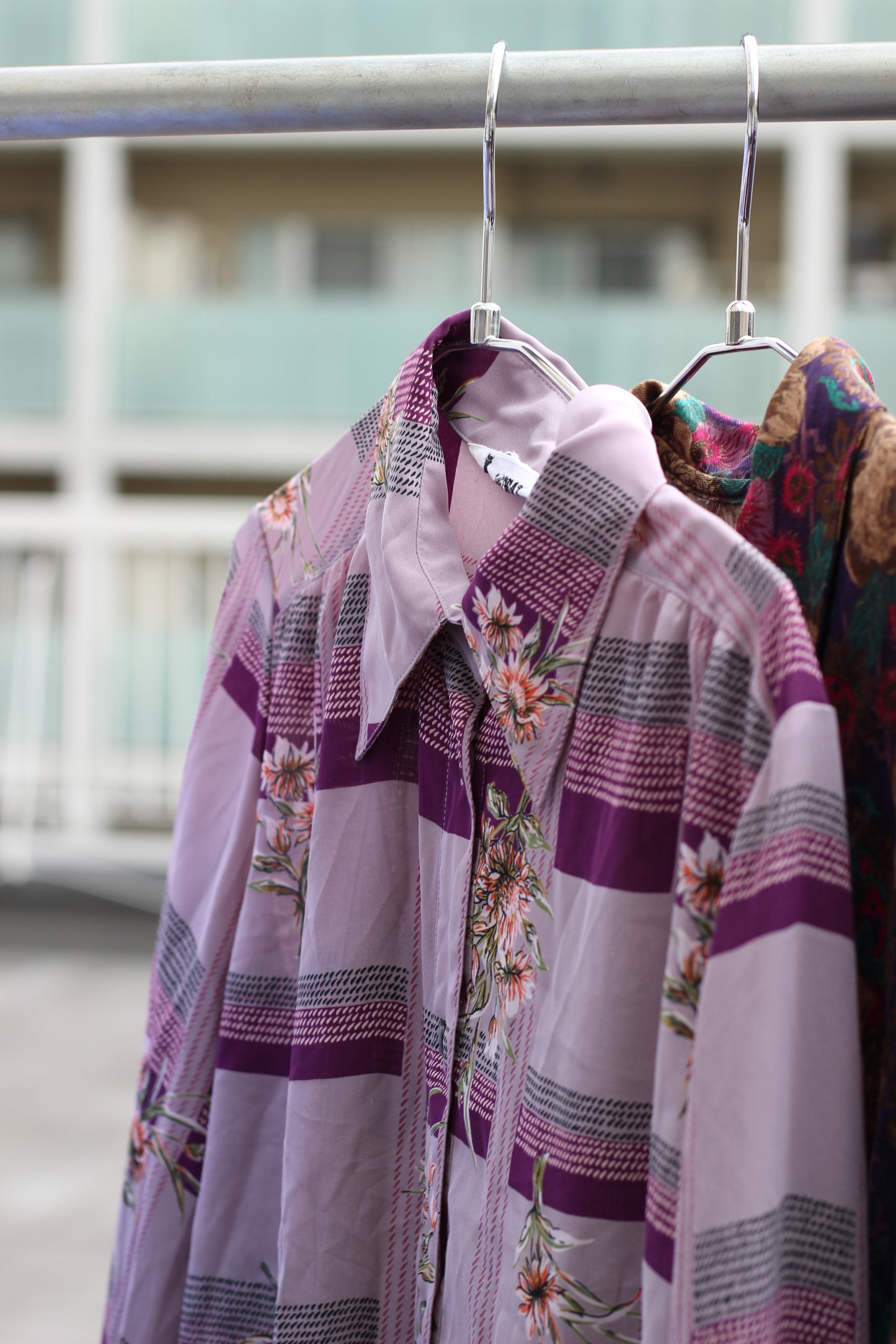 Vintage Purple Design Long Sleeve Blouse x7点