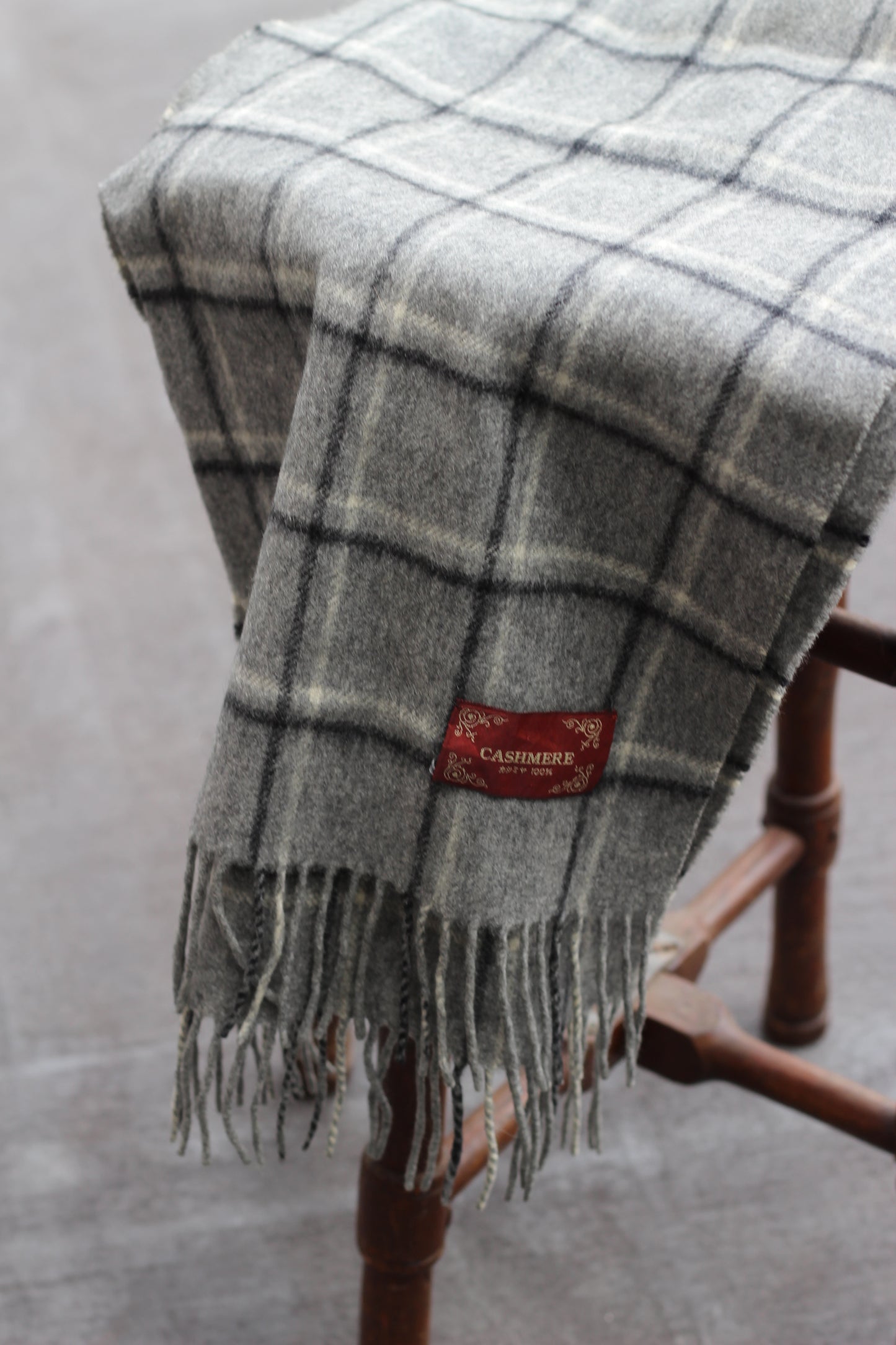 Check Cashmere 100% Muffler x3点