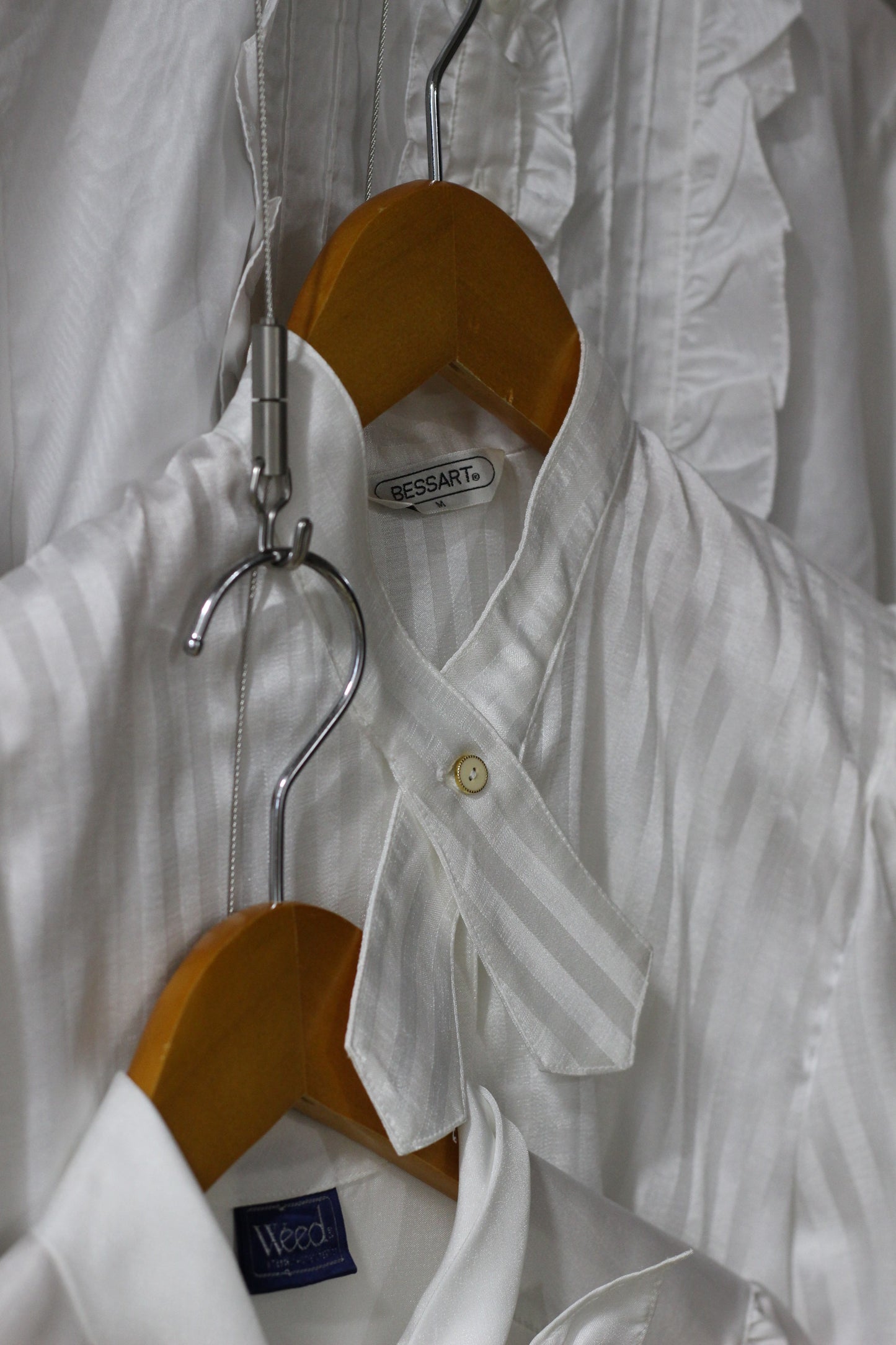 Vintage White Design Long Sleeve Blouse x4点