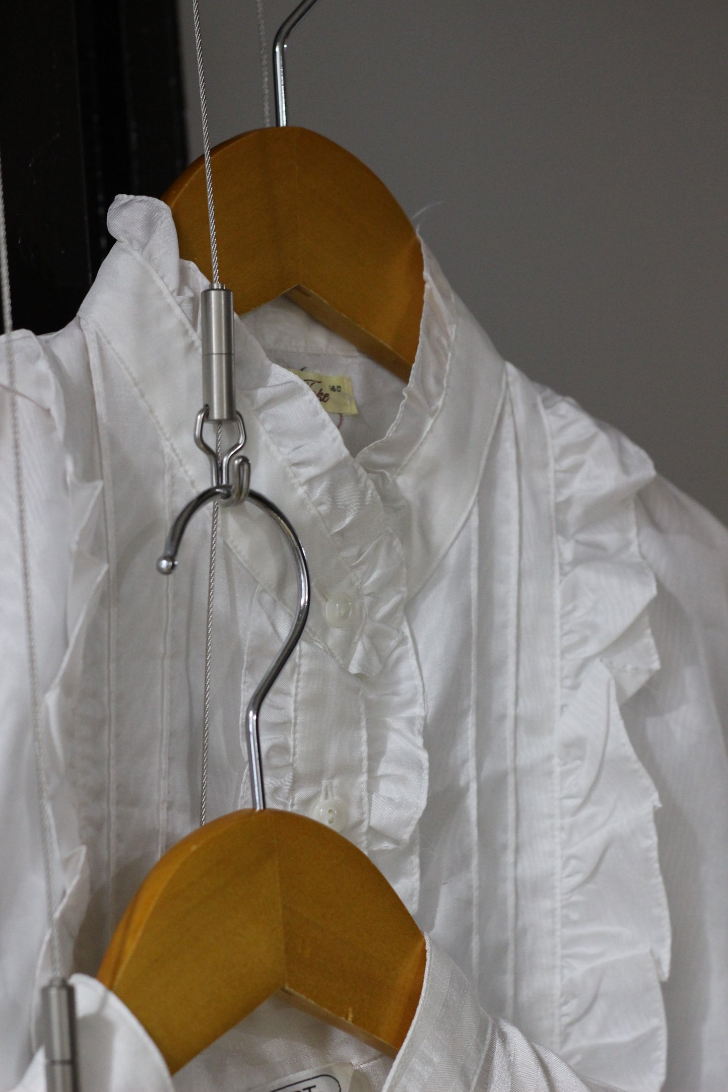 Vintage White Design Long Sleeve Blouse x4点