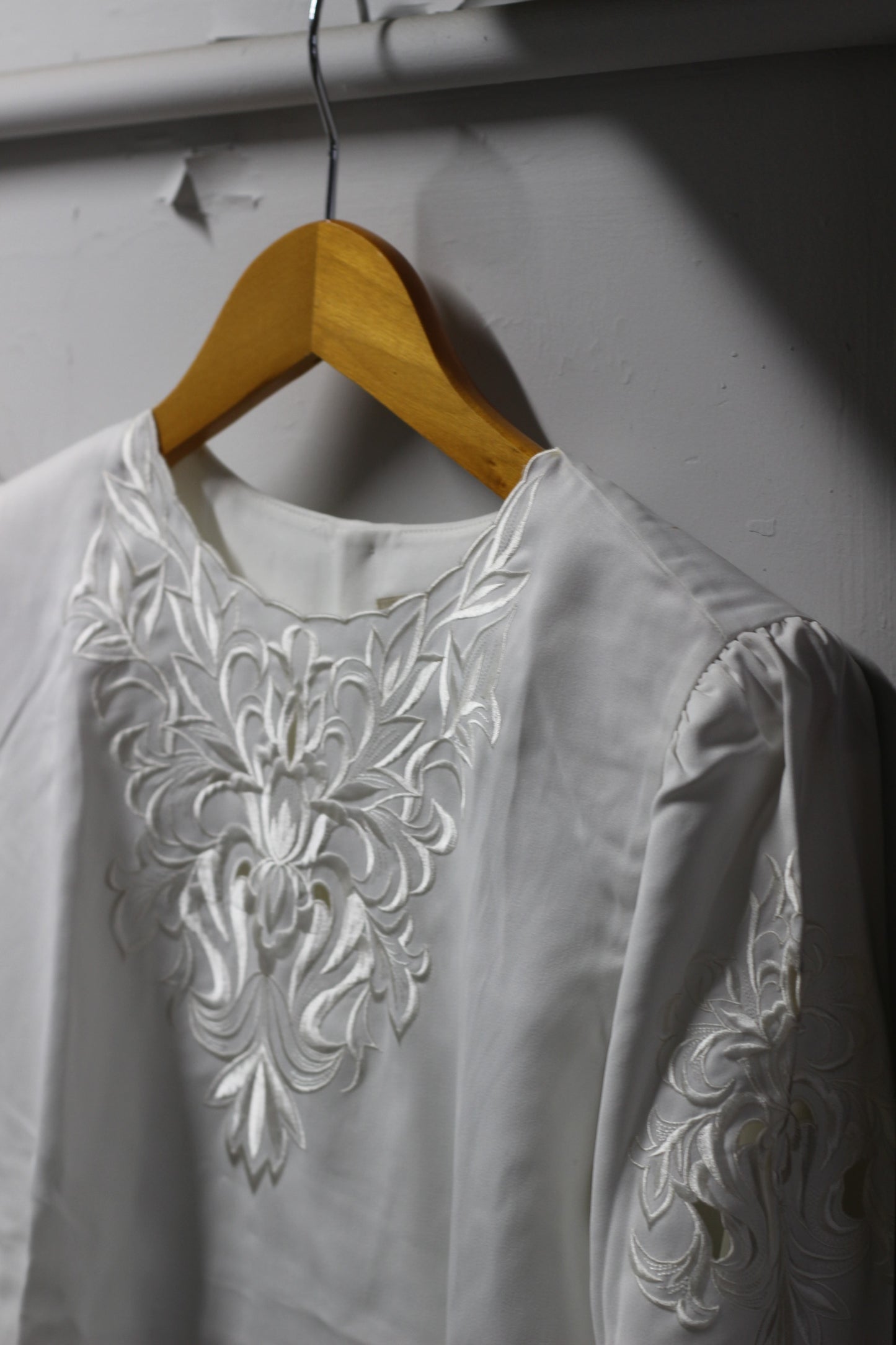 Vintage White Embroidery Long Sleeve Blouse x7点