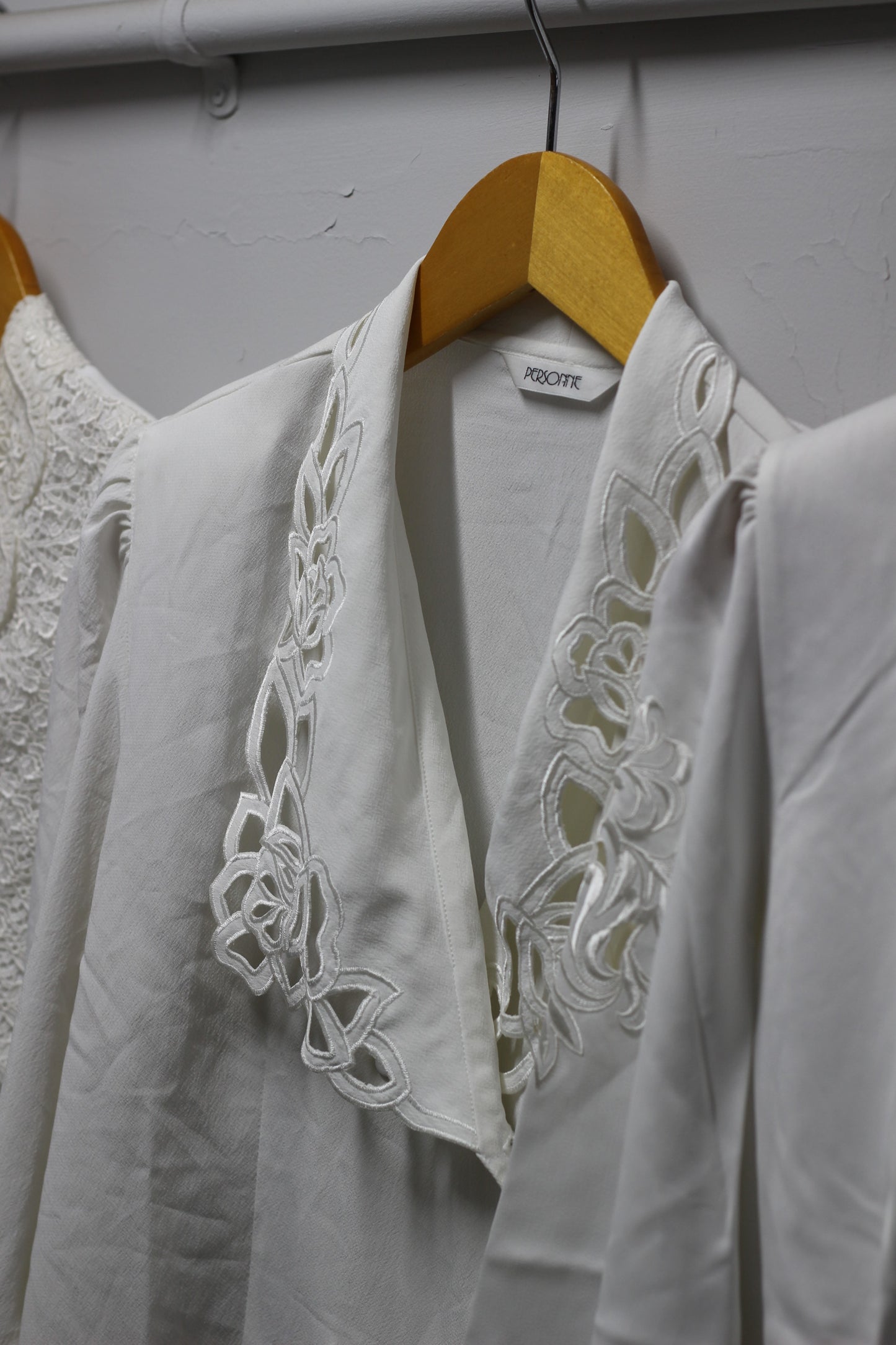 Vintage White Embroidery Long Sleeve Blouse x7点