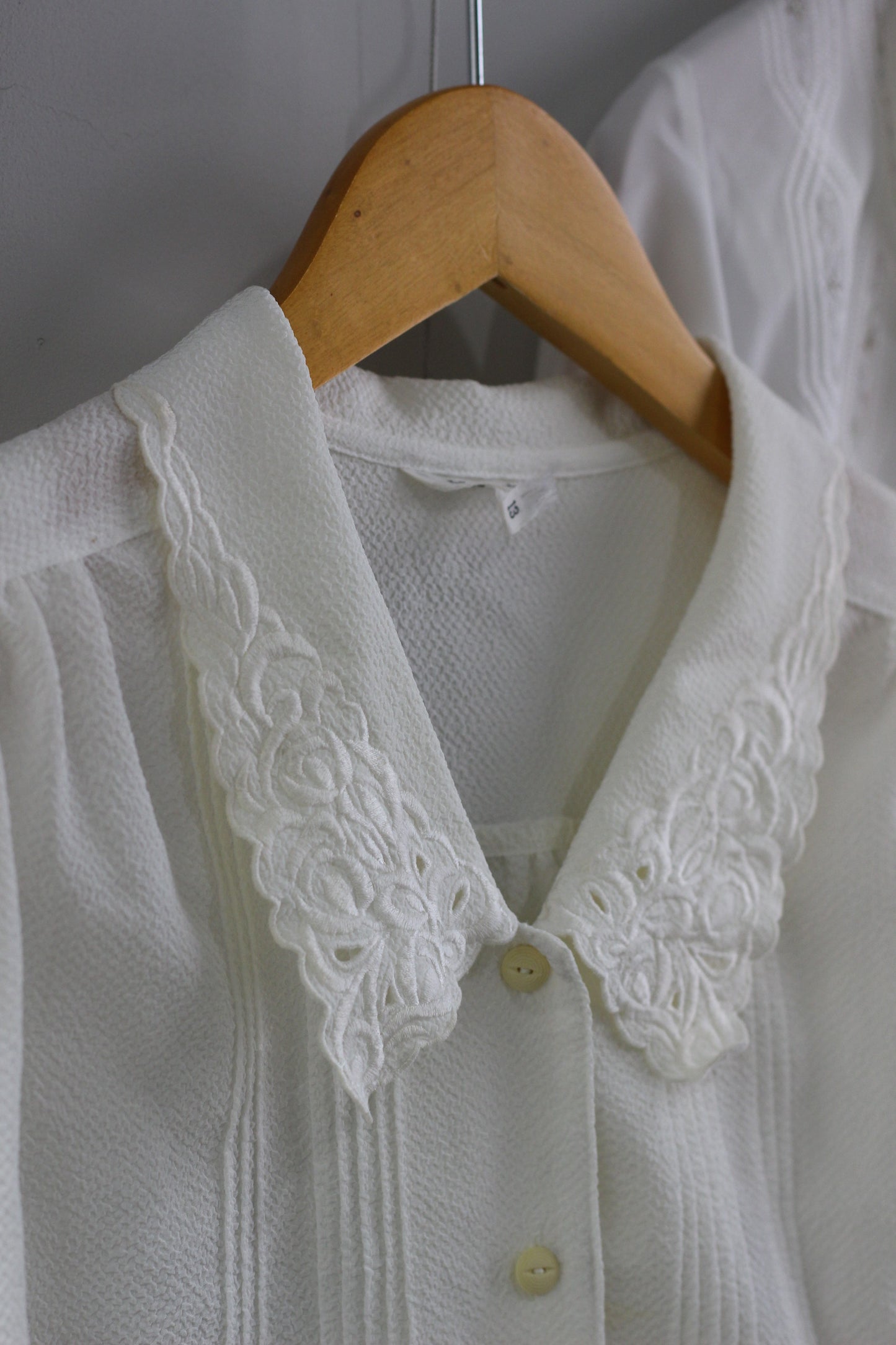 Vintage White Embroidery Long Sleeve Blouse x7点