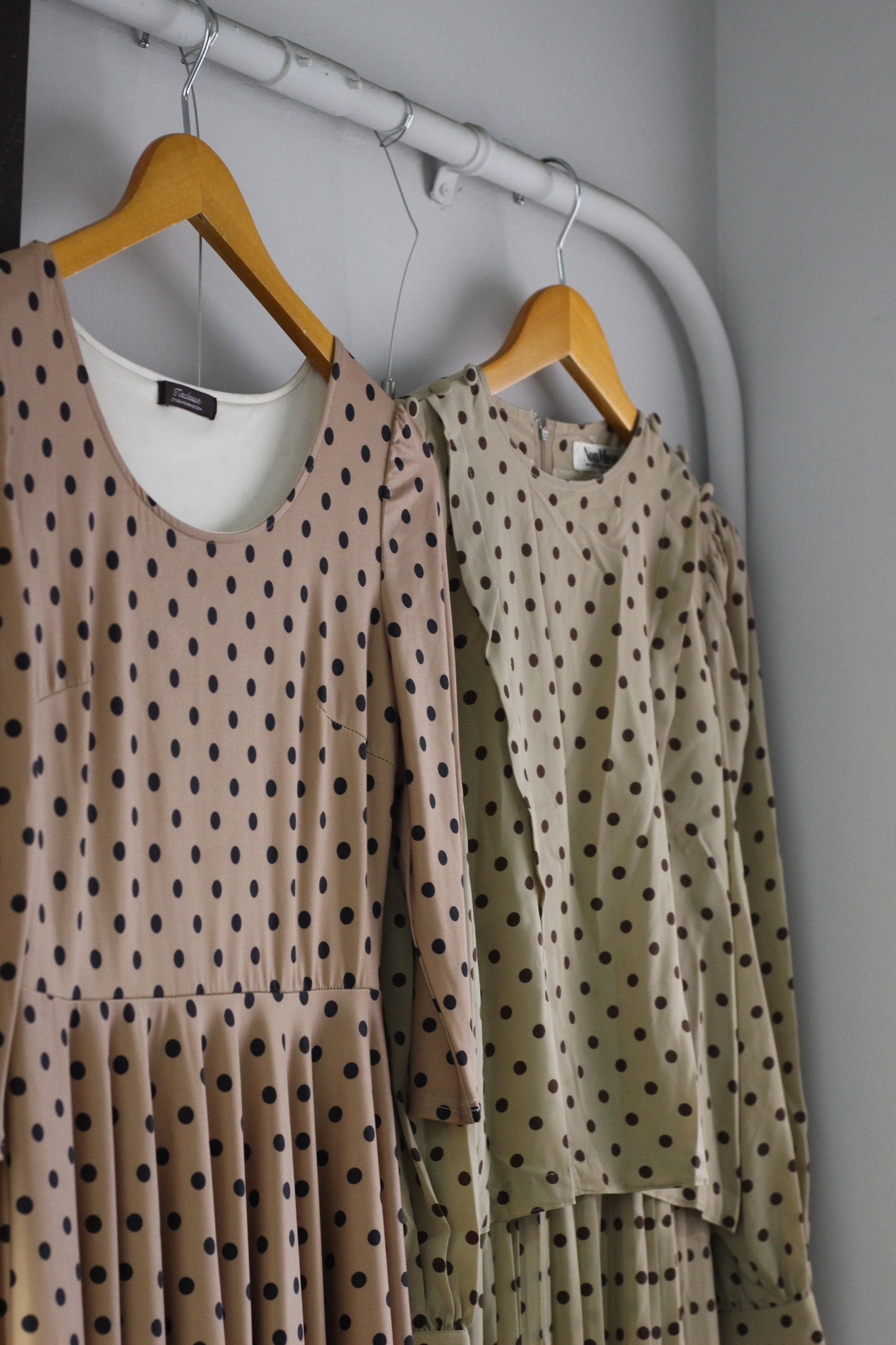 Vintage Retro Dot Long Sleeve One-Piece x4点