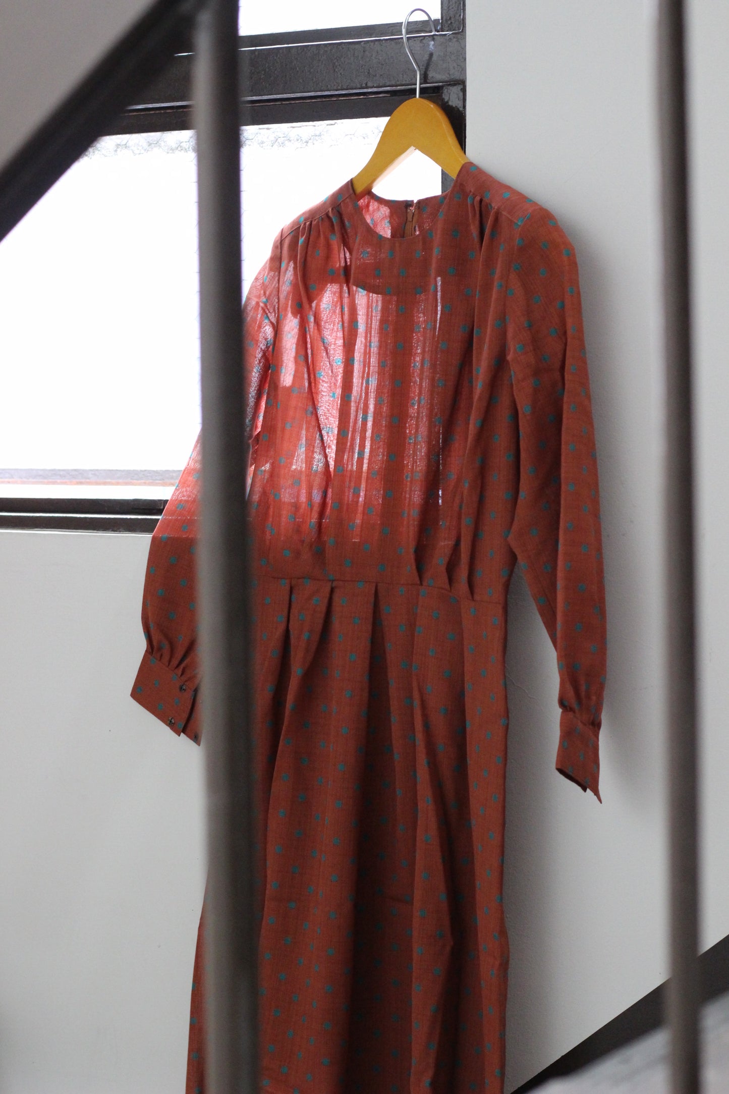 Vintage Retro Dot Long Sleeve One-Piece x4点