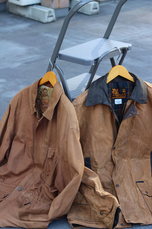 Men's Vintage Made in Italy Leather Jacket & Made in Australia Oiled Leather Jacket x2点