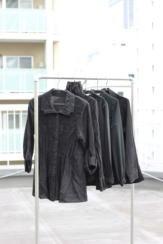 Vintage Black Collar Long Sleeve Blouse x10点