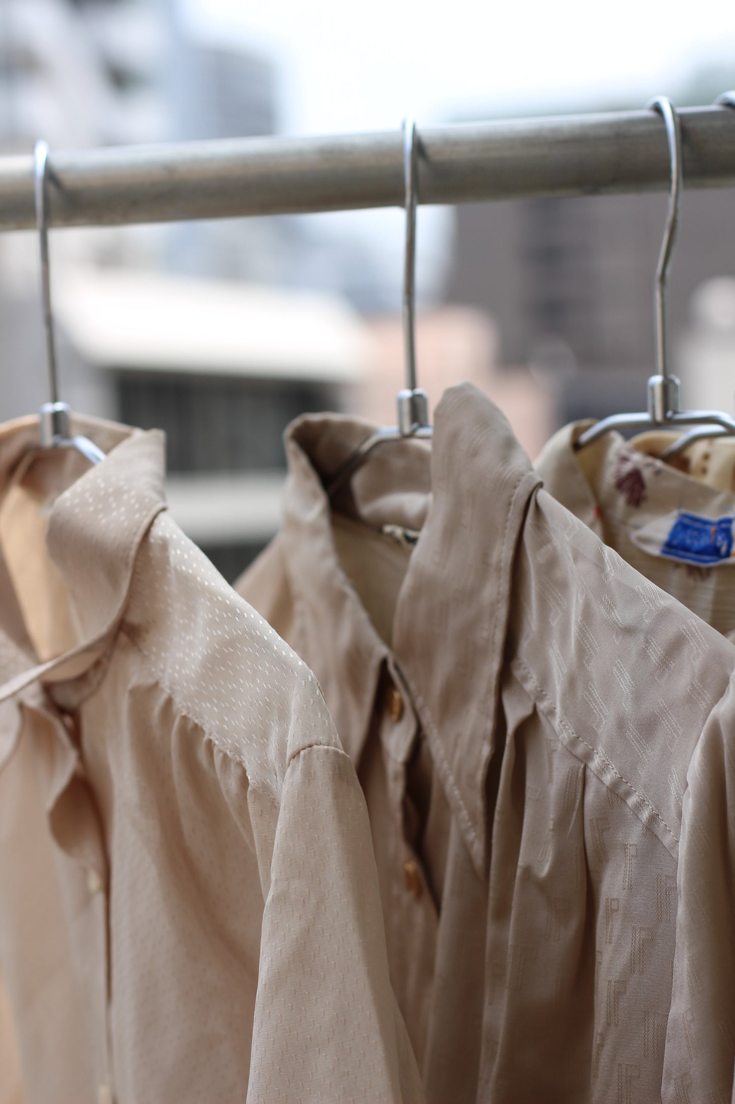 Vintage Beige Design Long Sleeve Blouse x9点