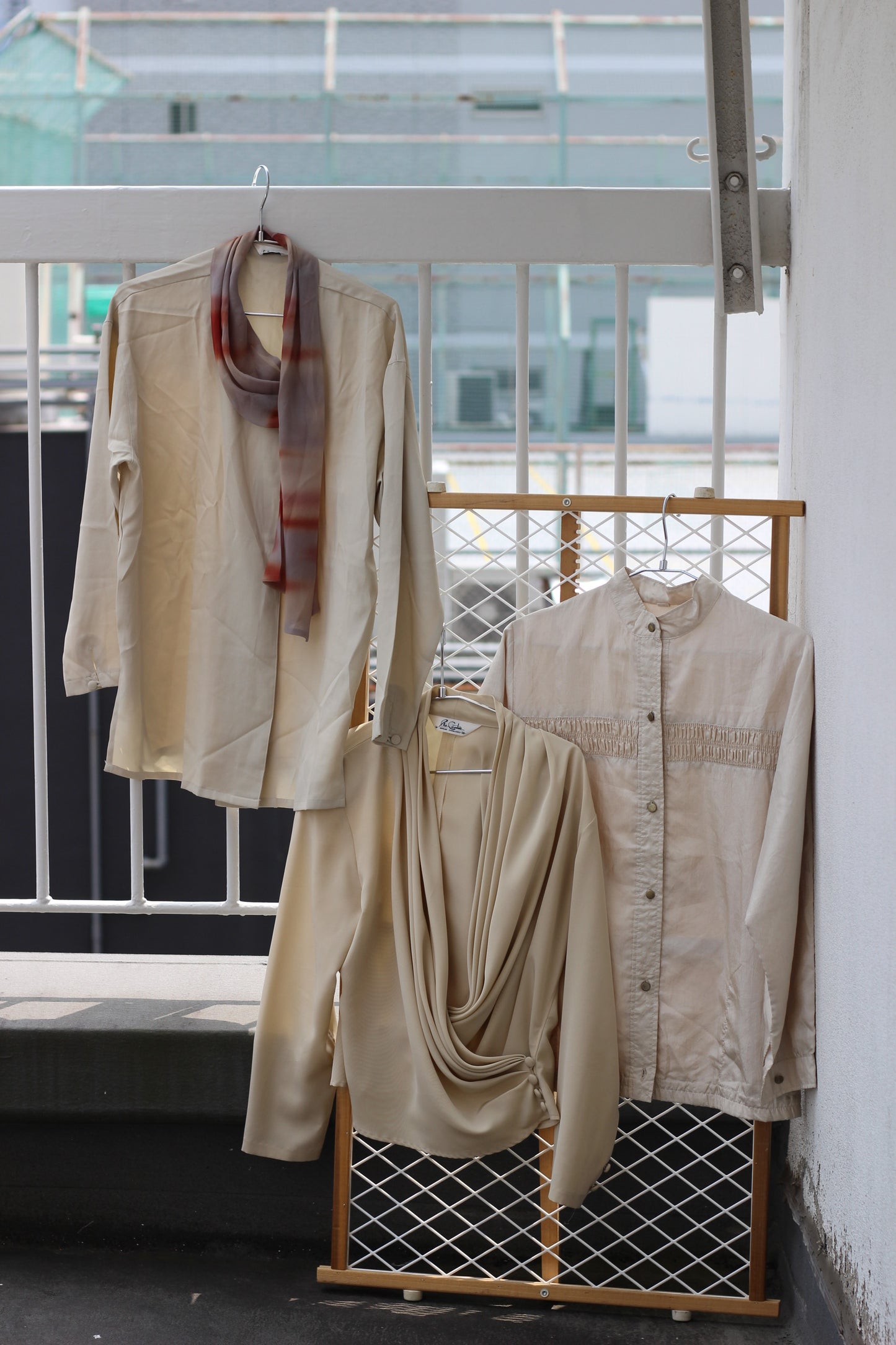 Vintage Beige Design Long Sleeve Blouse x9点